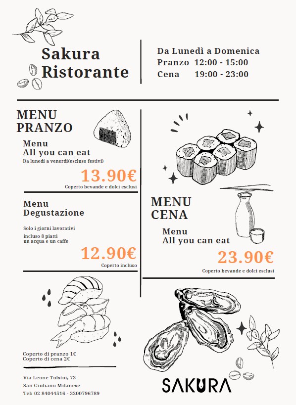 menu sakura